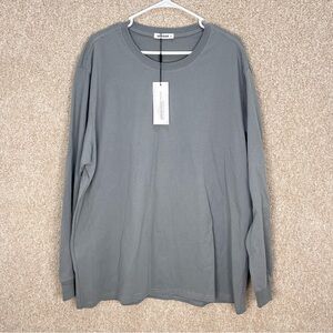 Imperfect NWT VEIISAR men's long sleeve shirt 100%‎ cotton gray grey neutral XXL
